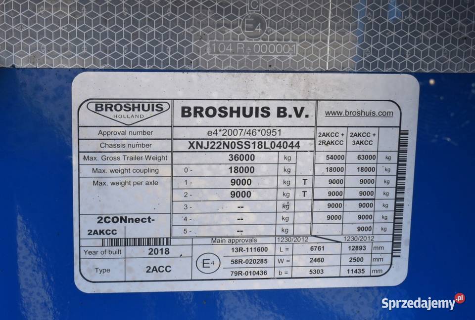 Naczepa 5 osiowa bdf pidkonntenerowa rozpinka na Warszawa