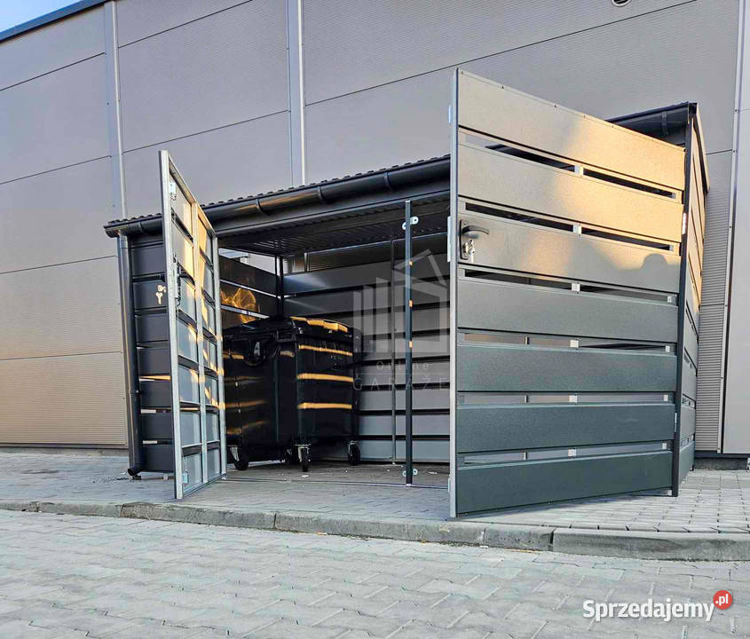 Wiata śmietnikowa Schowek 4x2m Brama Zabudowany