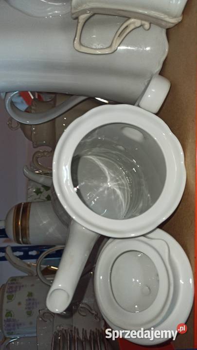 Dzbanek Seltmann Weiden Germany Biały niebieskie Gdańsk