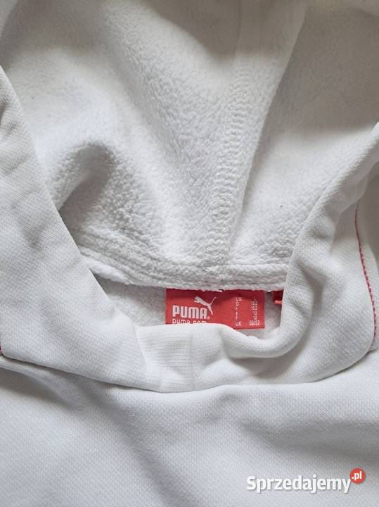 Biała bluza Puma z kapturem LOGO 152 chłopiec