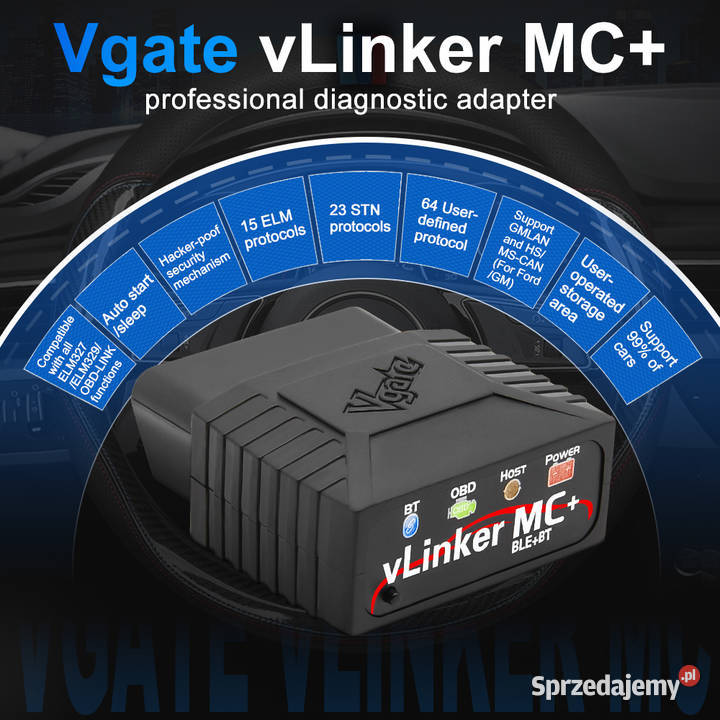 Tester błędów OBD Vgate vLinker MS AndroidIOS Wrocław