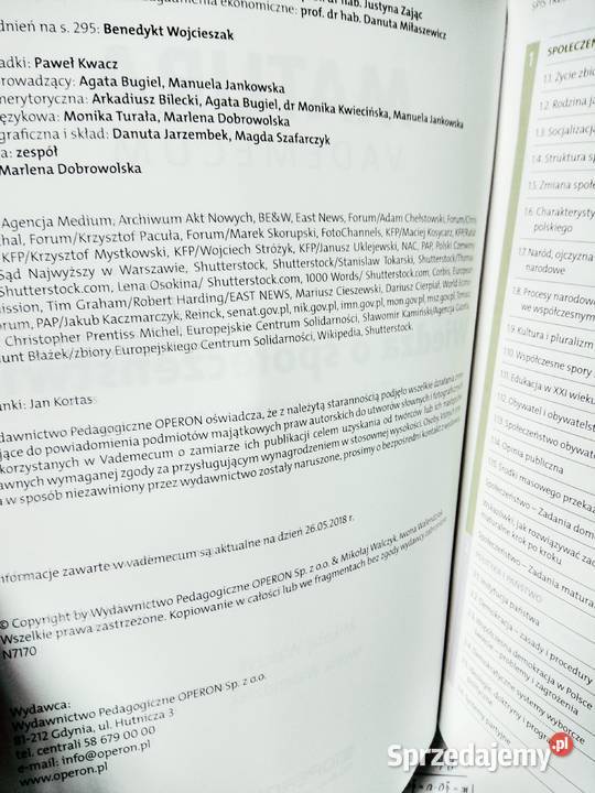 Wiedza o społeczeństwie vademecum operon Warszawa sprzedam