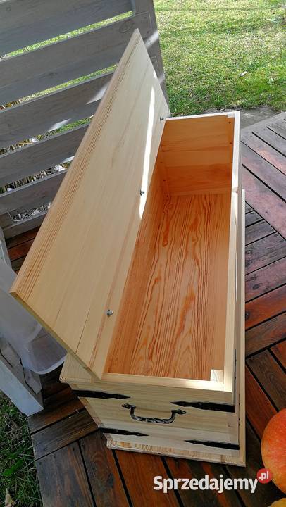 Rustykalna wiejska skrzynia kufer siedzisko 40cm Radków