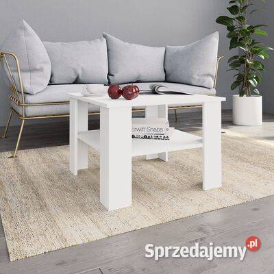 vidaXL Stolik kawowy biały 60x60x42 materiał Warszawa