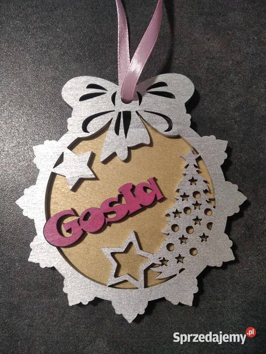 Bombka drewniana dowolne imię święta Mikołaj Warszawa sprzedam