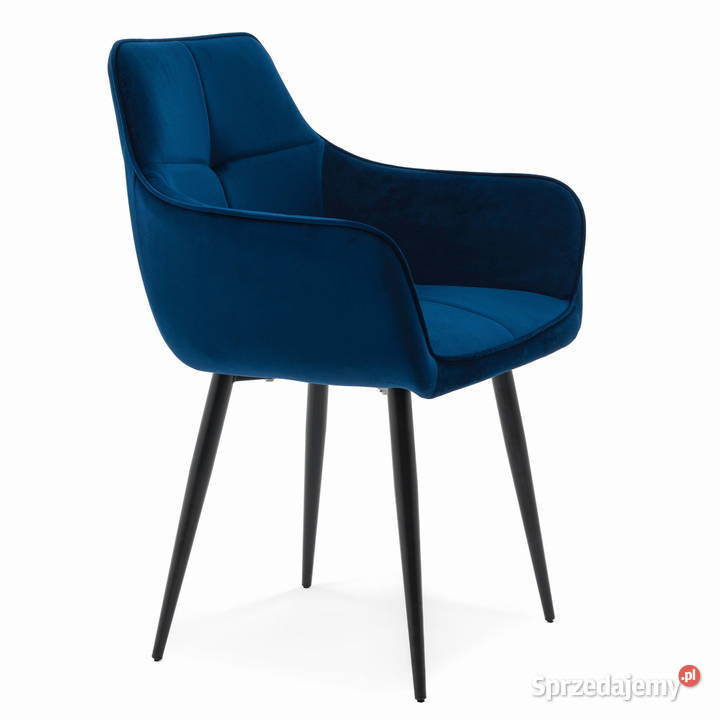 Granatowe Krzesło Tapicerowane Quattro Wysyłka Tarchały Małe sprzedam