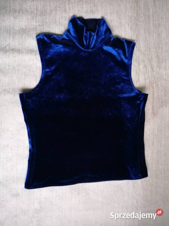 BLUZKA TOP ZE STÓJKĄ MEGA COBALT BLU VELVET R Łódź sprzedam
