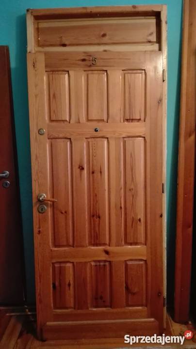 Sprzedam drzwi sosnowe wejściowe 90 lakierowane kujawsko-pomorskie Bydgoszcz