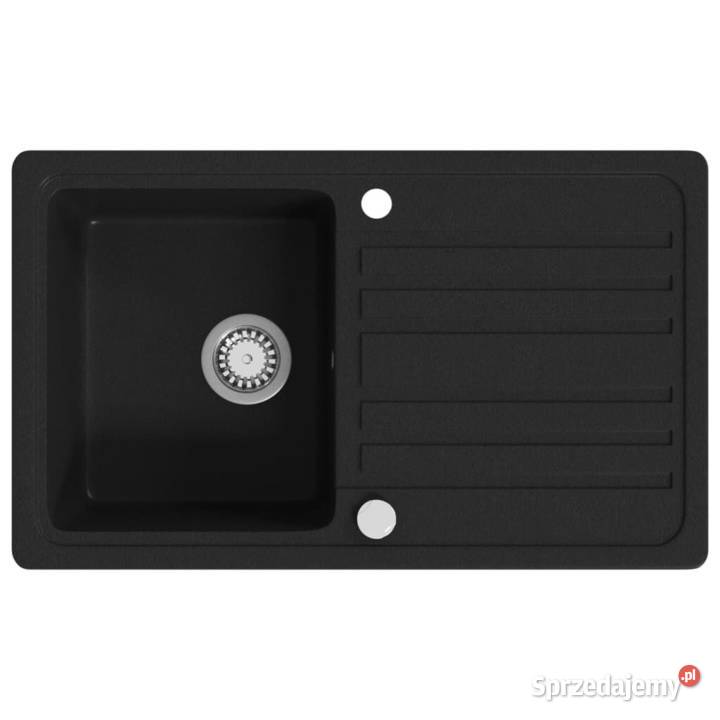 Granitowy jednokomorowy czarny zlewozmywak z Warszawa