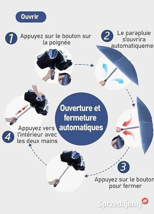 Duży parasol XXL składany automat wiatroodporny