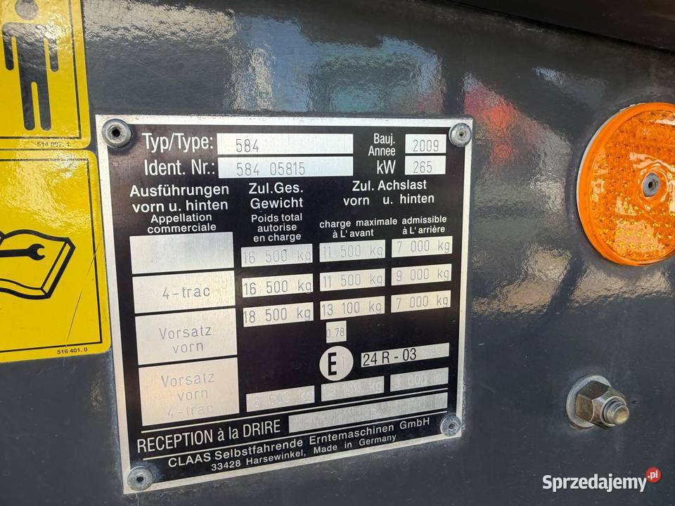 Kombajn zbożowy Claas Lexion 560 prod 2009 heder Nowa Ruda