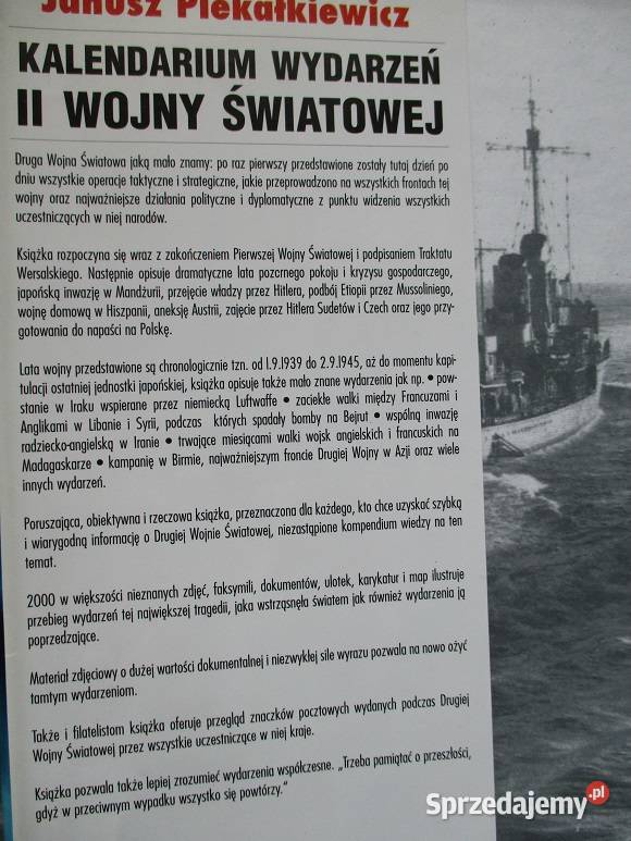 Kalendarium wydarzeń II wojny światowej Łódź sprzedam