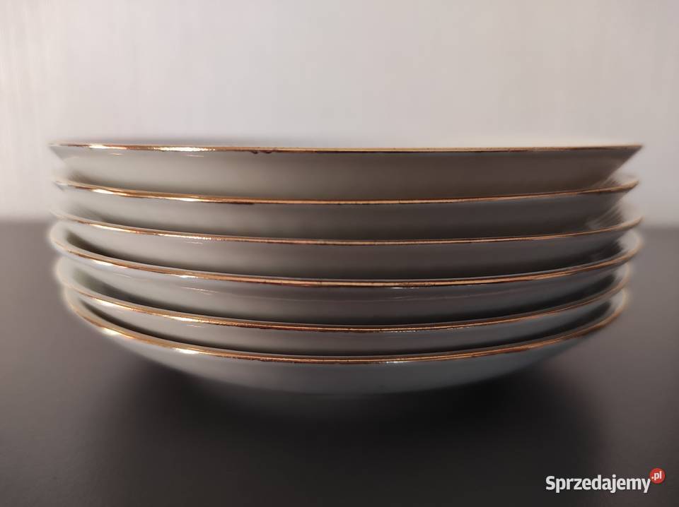 Talerzyki spodki porcelana Chodzież fason Karol Warpechy Stare
