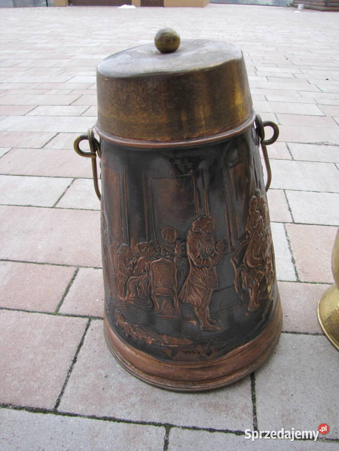 Ozdobne dzbany wazony miedż mosiądz antyki Antyki, Sztuka, Kolekcje Rzepin Drugi