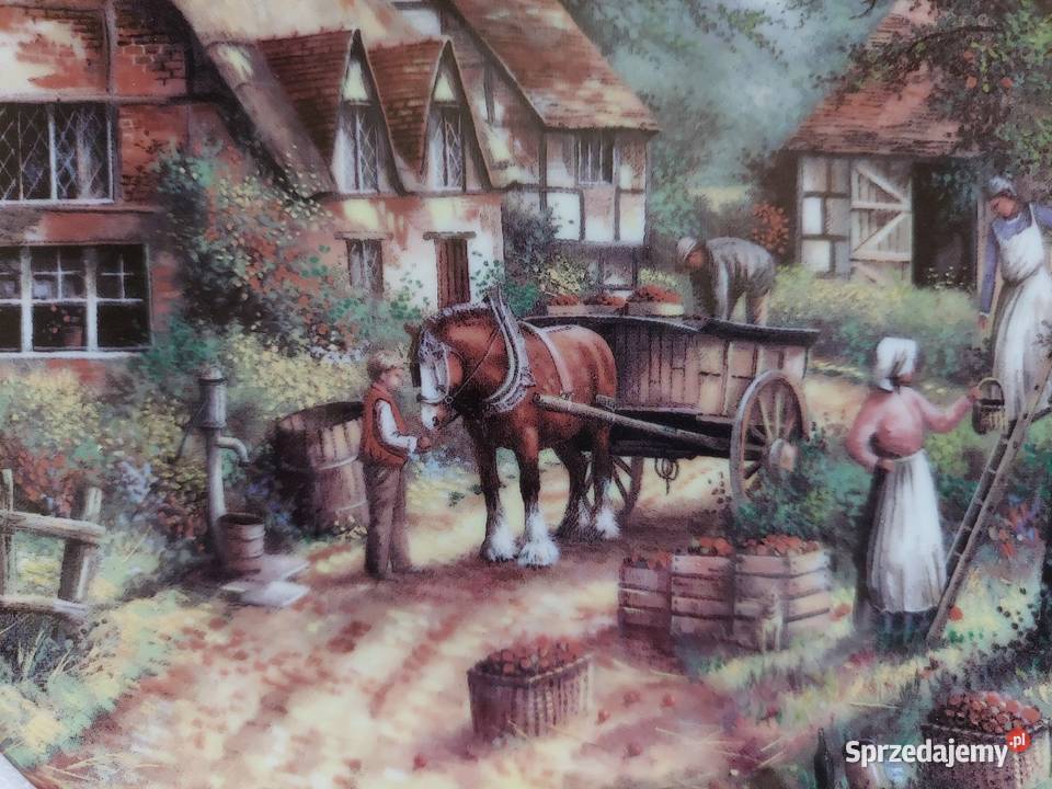 Kolekcjonerski talerz Wedgwood konie Porcelana i szkło