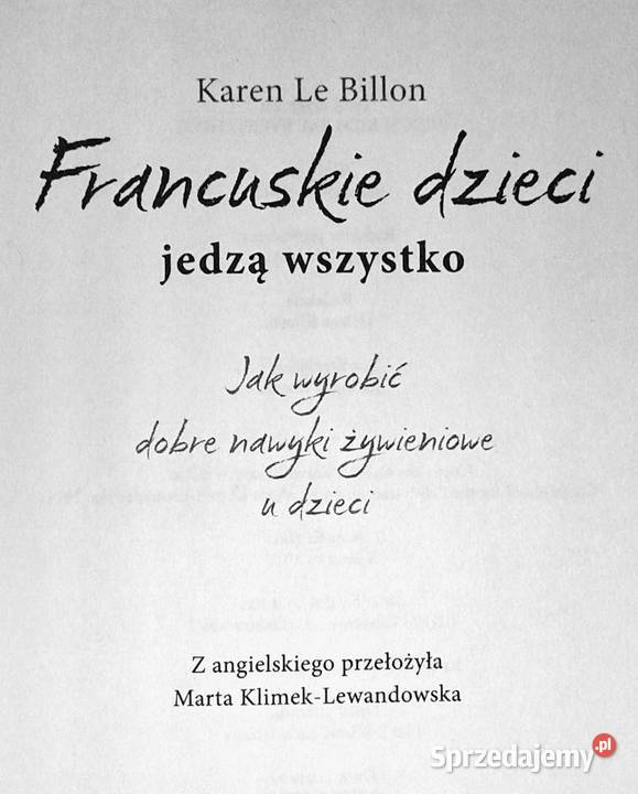 Francuskie dzieci jedzą wszystko Le Billon Karen Chełm