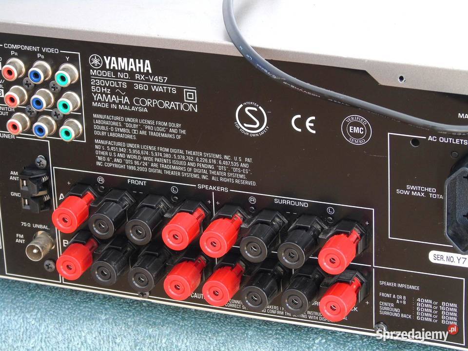 Amplituner Yamaha RXV457 RDS mocny 360 wat Jasło