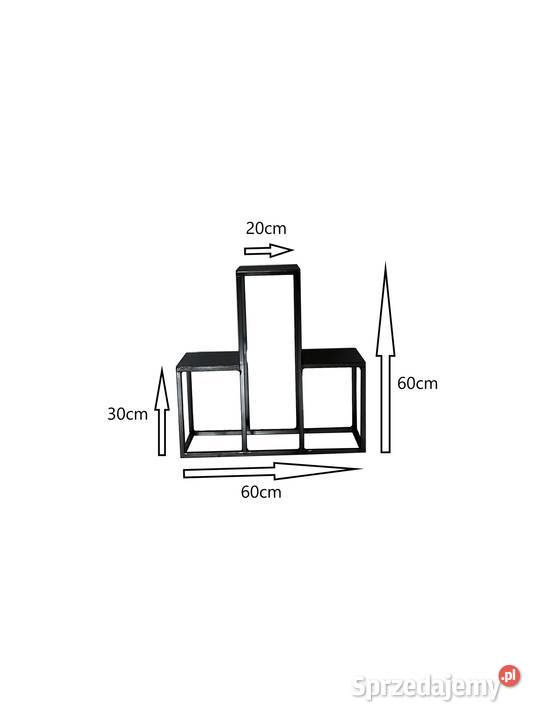Kwietnik metalowy stojak 3 półki czarny LOFT Trębaczew