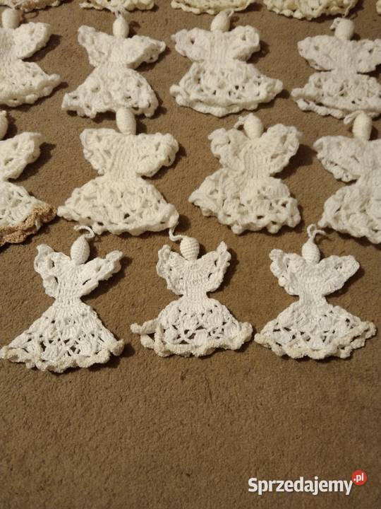Aniołki z włóczki kordonka ozdoba okazja