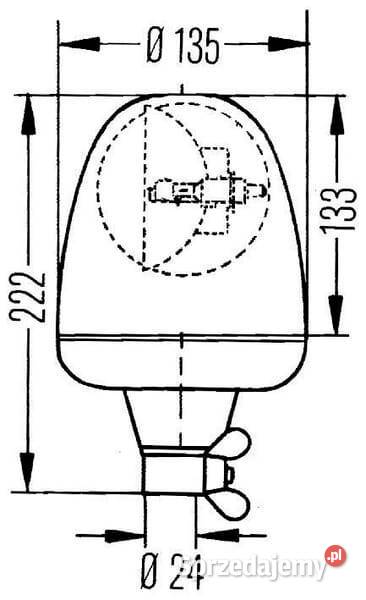 Lampa błyskowa halogenowa obrotowa 24V Kamionna