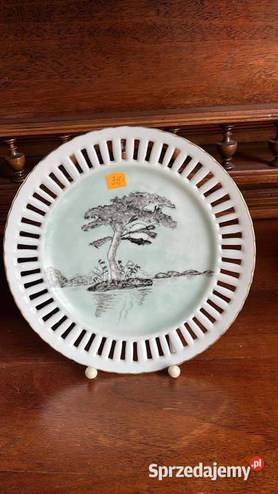 Talerzyk Ażur Ręcznie malowany wzór drzewo pomorskie Gdańsk