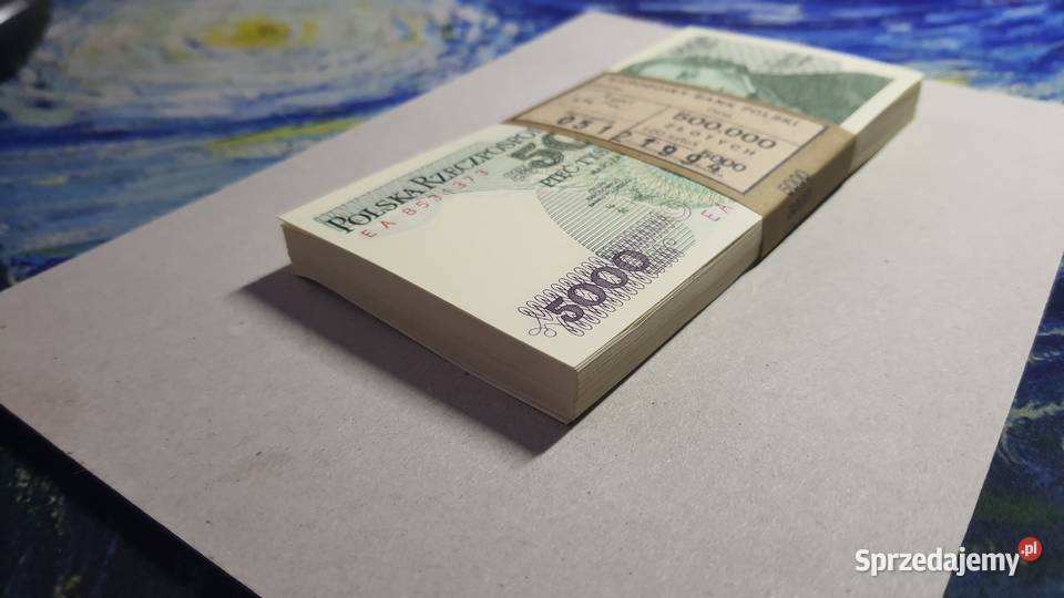 PACZKA 100 x 5000 złotych 1988 s EA UNC Warszawa