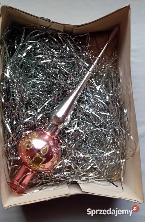 Szpic na choinkę zdobiony szklanym brokatem 27 wielkopolskie Koźminek