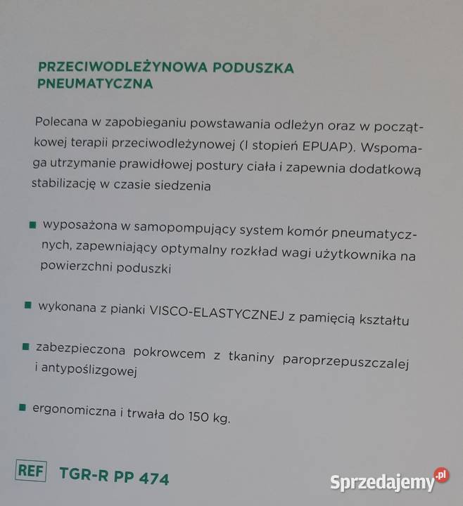 Materac przeciwodleżynowy pneumatyczny tani Sprzęt rehabilitacyjny i ortopedyczny Syców sprzedam