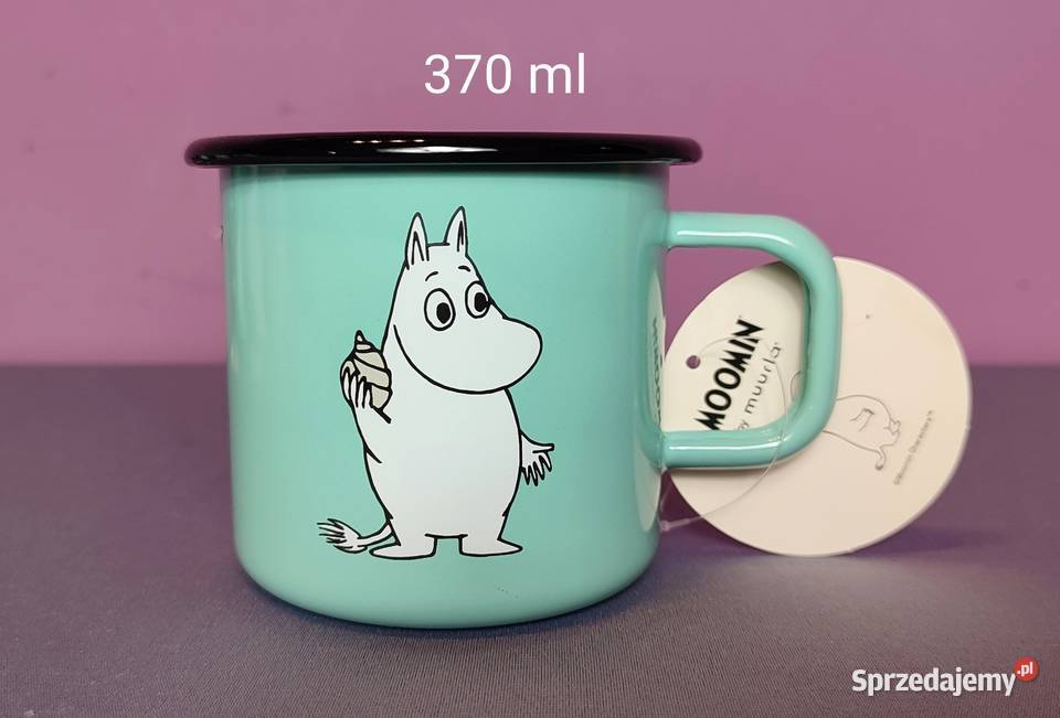 Kubek Muminki Muminek zielony MUURLA emaliowany małopolskie Jasień