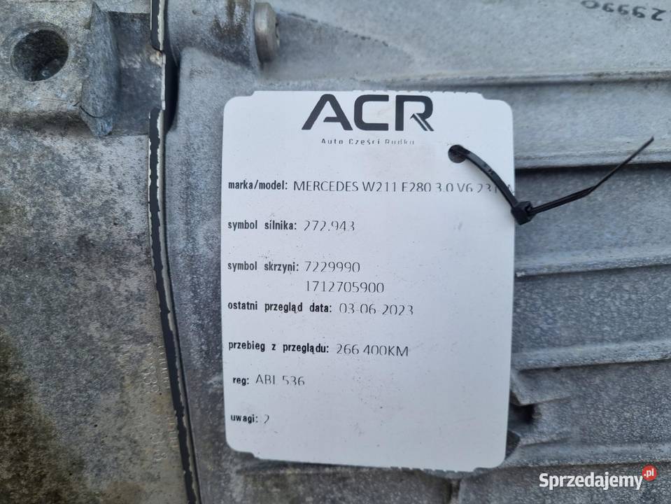 AUTOMATYCZNA SKRZYNIA BIEGÓW Mercedes W211 E280 Skrzynie biegów manualne Rudka