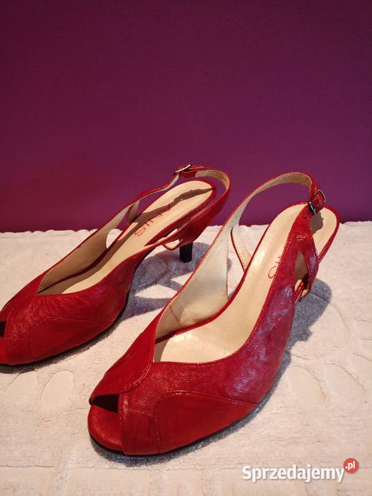 Czerwone piękne buty damskie Skóra Rozmiar 38 łódzkie Łódź
