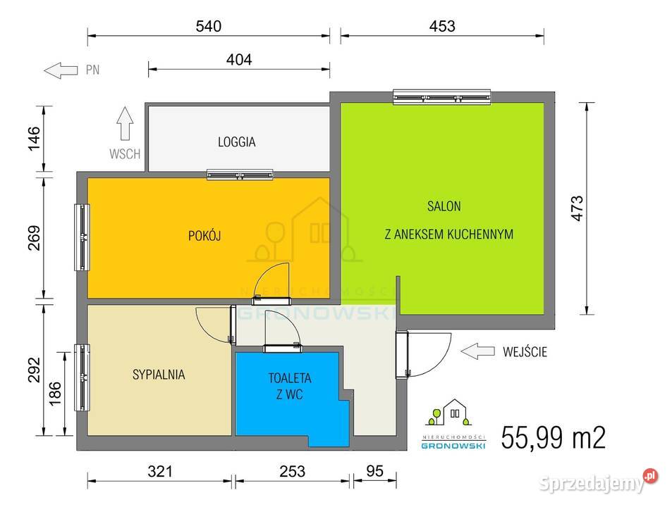 56 m2 3 pokoje w bloku z 2014 roku własność Sprzedaż Inowrocław