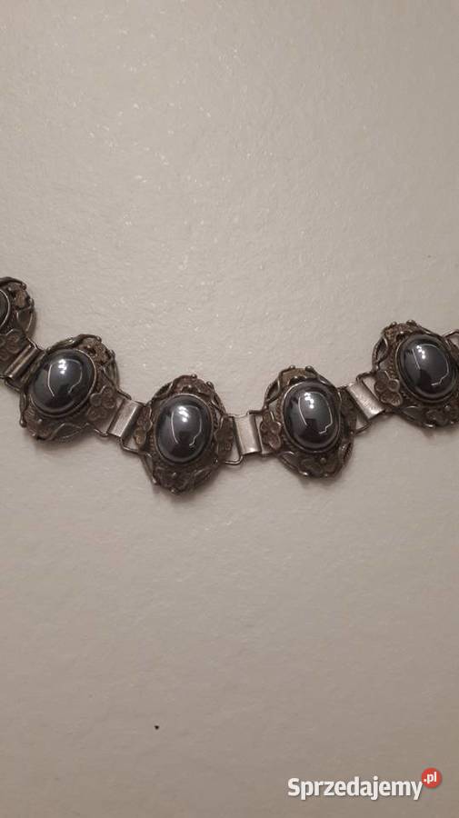 Bransoleta srebrna z hematytem Radom