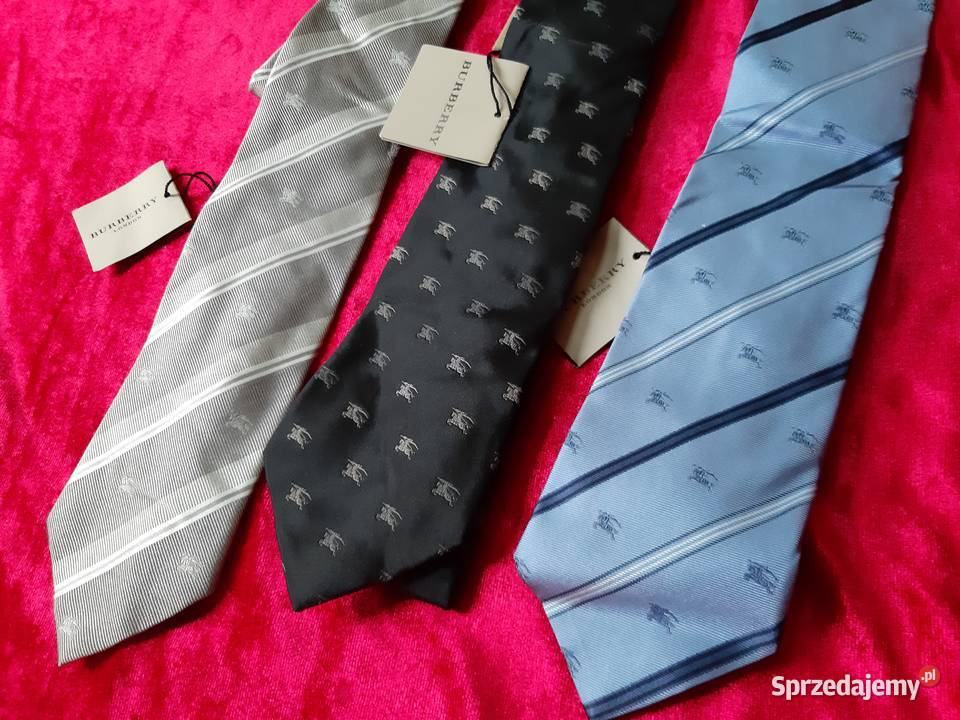 KRAWATY BURBERR Nowe Oryginał Piękne 100 jedwab Burberry Warszawa