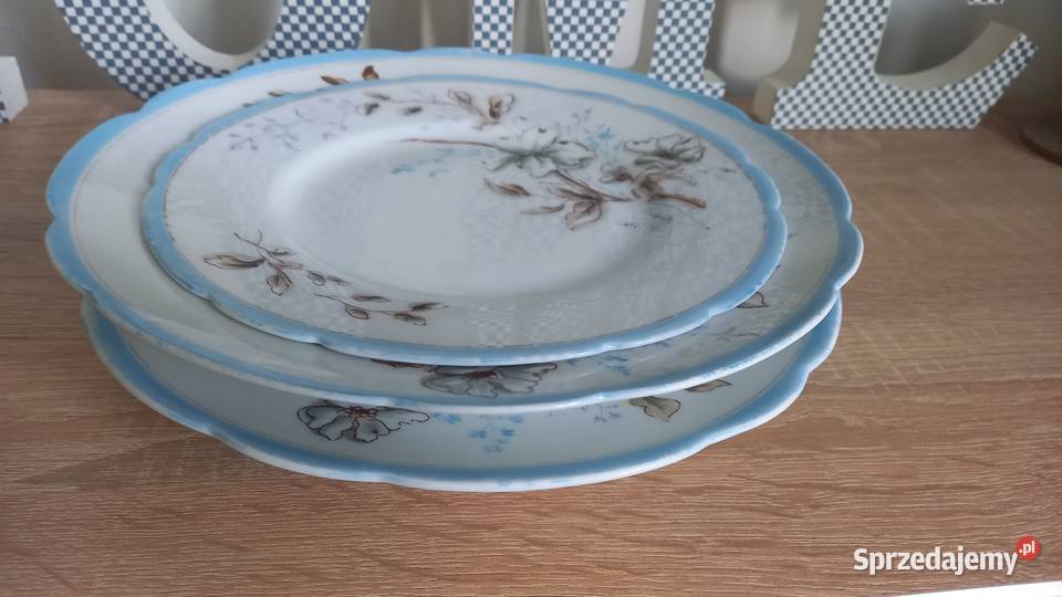 Porcelana Kuzniecow carska Rosja talerze 3 Tychy