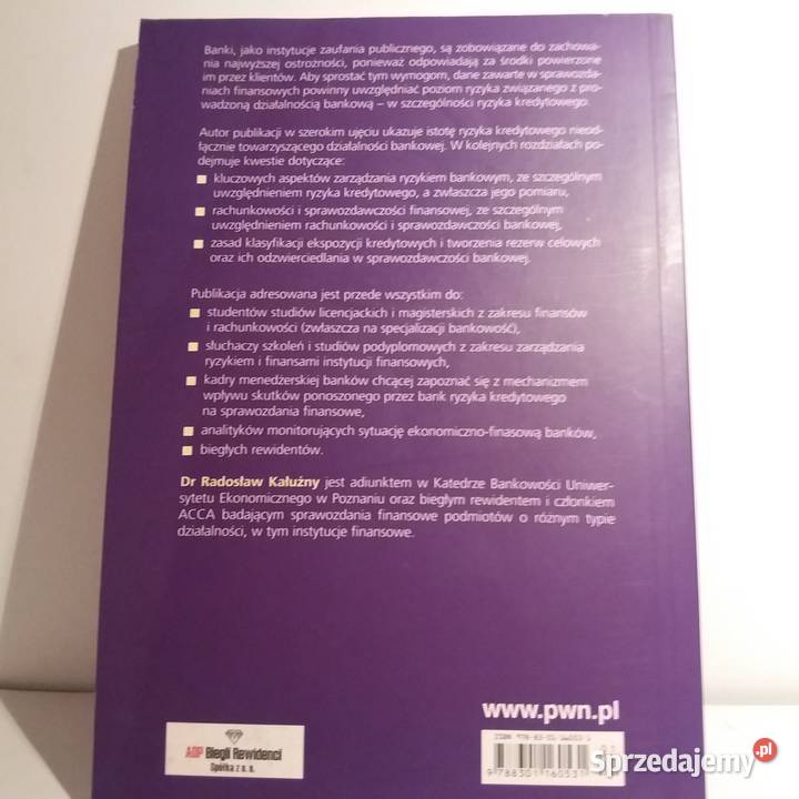 Radosław Kałużny Pomiar ryzyka kredytowego banku Warta sprzedam