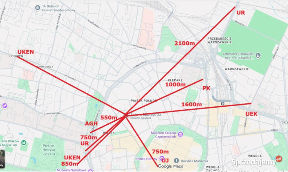 2 Kraków CENTRUM BATOREGO Klimatyzacja piechotą sprzedam