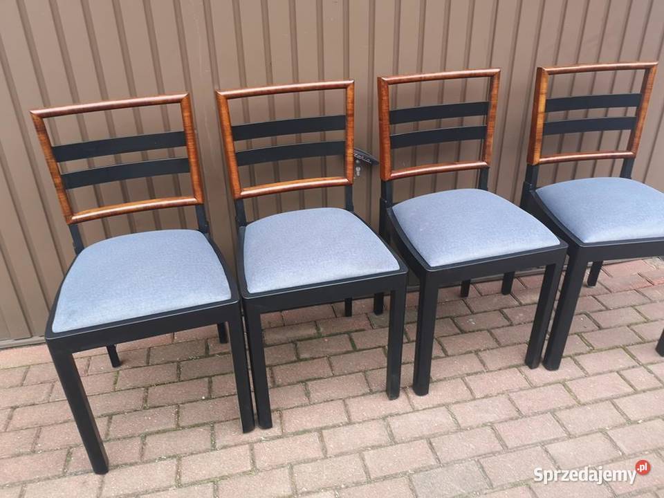 Krzesła ARTDECO Orzech Stare Antyk Komplet 4