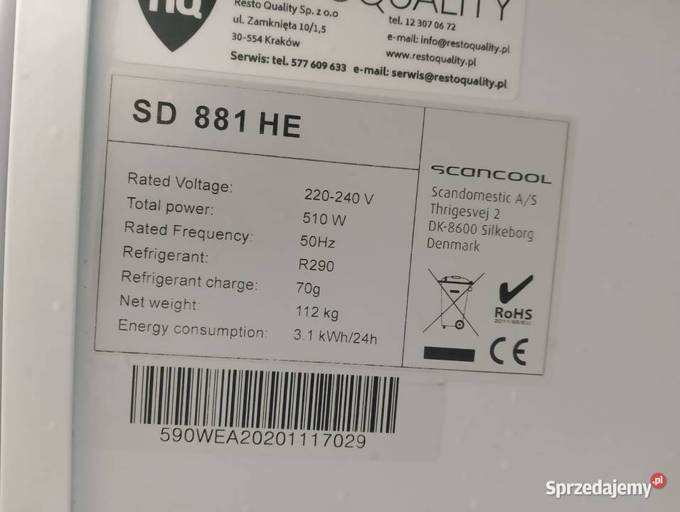 WITRYNA CHŁODNICZA RESTO QUALITY SD881HE 623L Wrocław