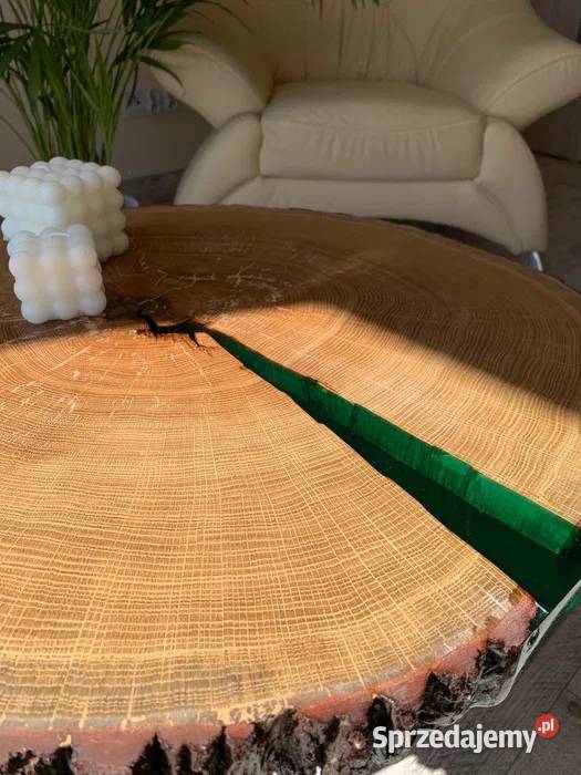 Stolik kawowy z żywica epoksydową dąb Wrocław