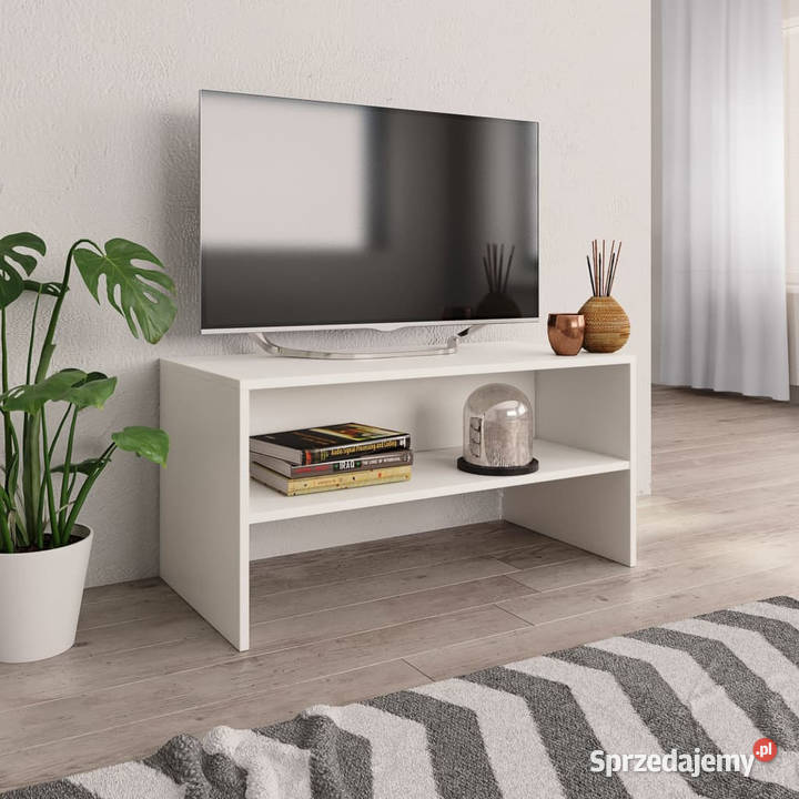 Szafka pod TV biała 80x40x40 materiał RTV Warszawa