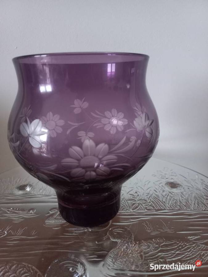 Wazon fioletowy szkło kujawsko-pomorskie