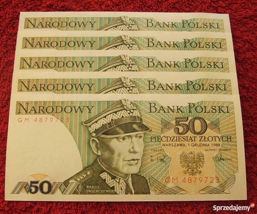 POLSKA PRL 50 GEN KAROL ŚWIERCZEWSKI Banknot UNC Katowice