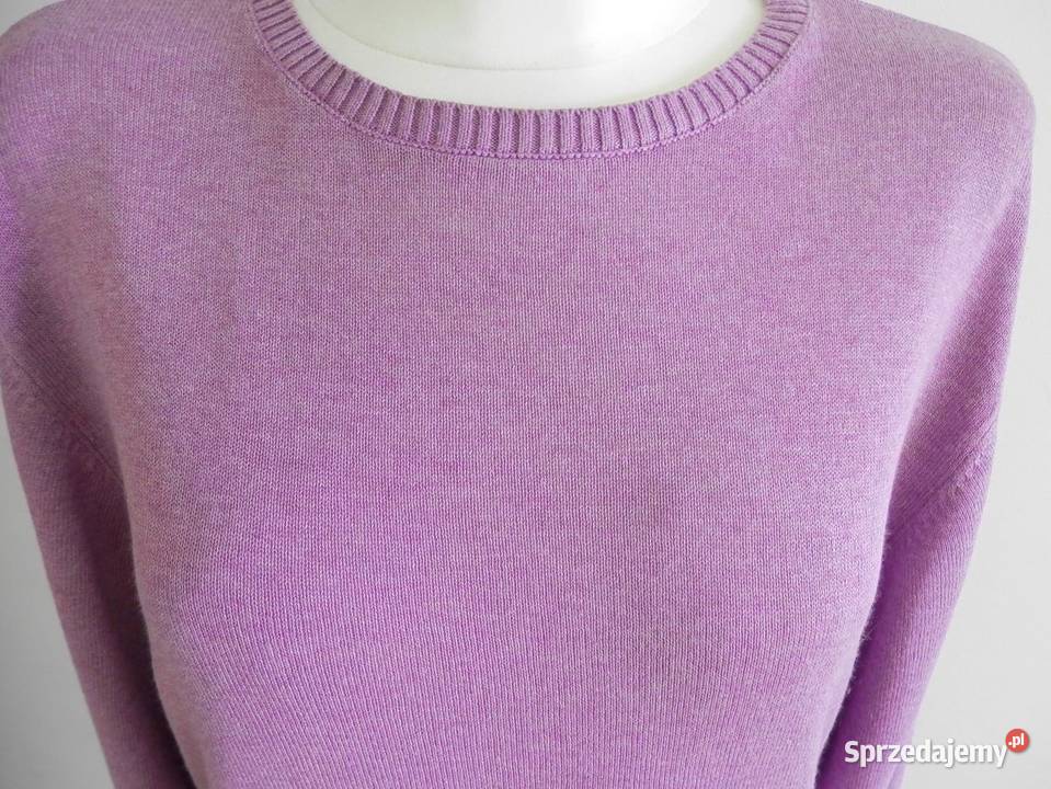Sweter Lniany Len Wiskoza Lawendowy Bluzka Łomża