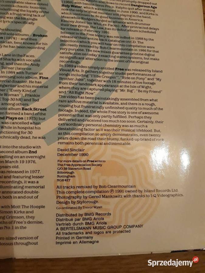FREE ALL RIGHT NOW 1990 Kolekcja własna