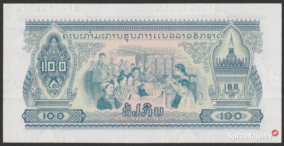 LAOS 100 KIP 1968 STAN BANKOWY UNC Łódź