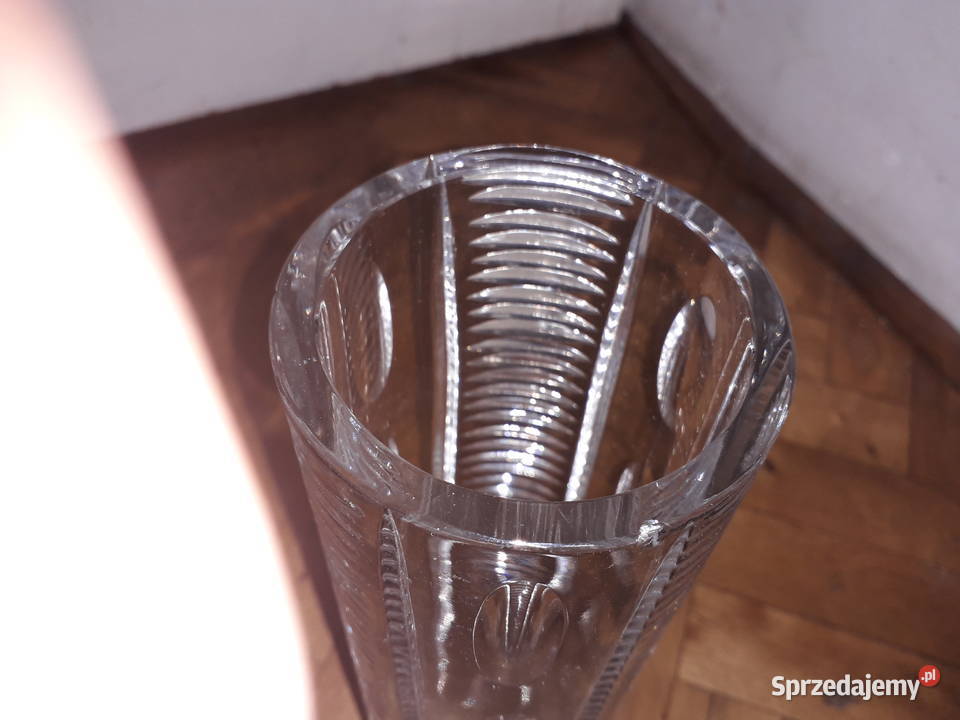 Duży wazon szklany w stylu modernistycznym lata Warszawa