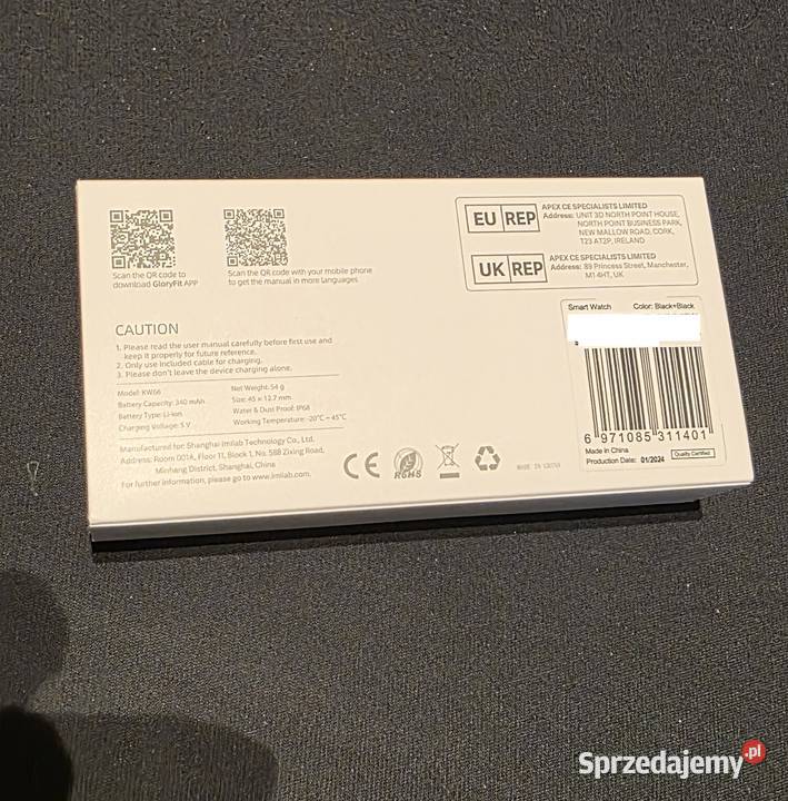 Nowy zegarek smartwach Imilab KW66 czarny Poznań sprzedam