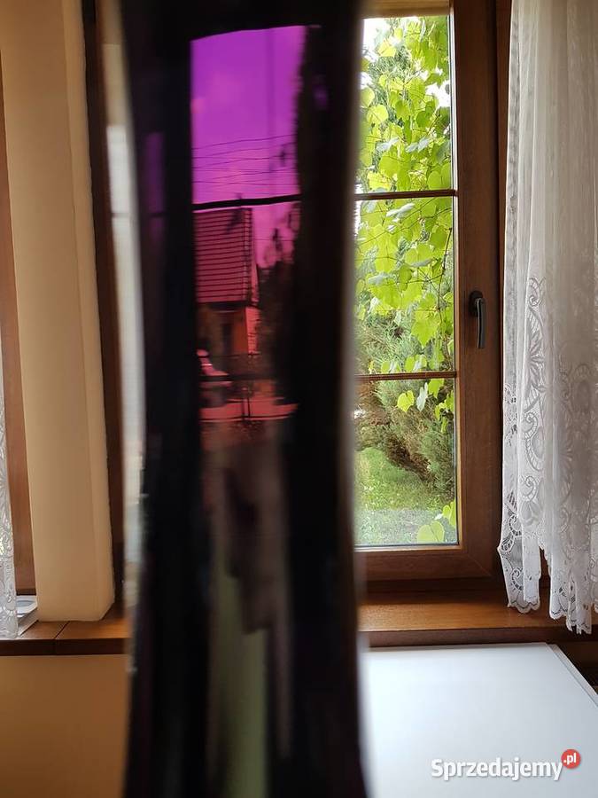 Wazon z liściem flet Ząbkowice kolorowe szkło Dąbrowa Górnicza