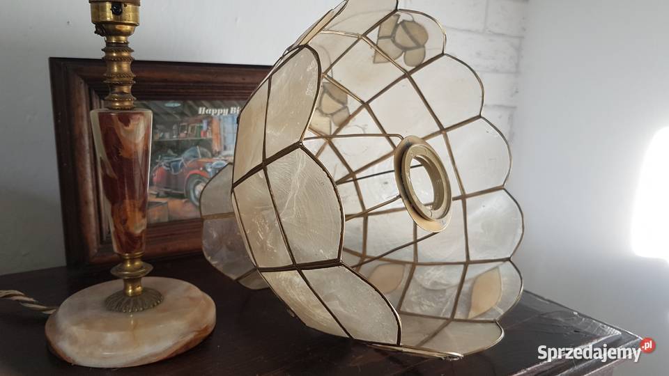 lampa gabinetowa witrażowa na marmurowej nodze Białogard